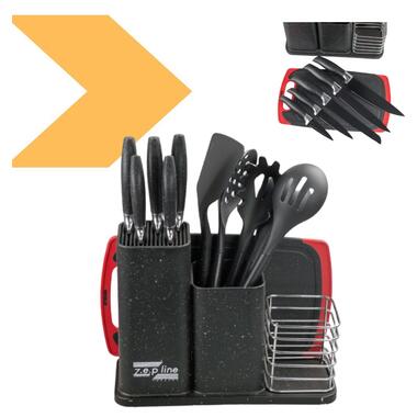 Набір кухонних ножів та приладдя ZP-067, 19 предметів корисний nнабір для кухні з антипригарним покриттям, бренд XPRO (42825-ZP-067_1287) фото №1