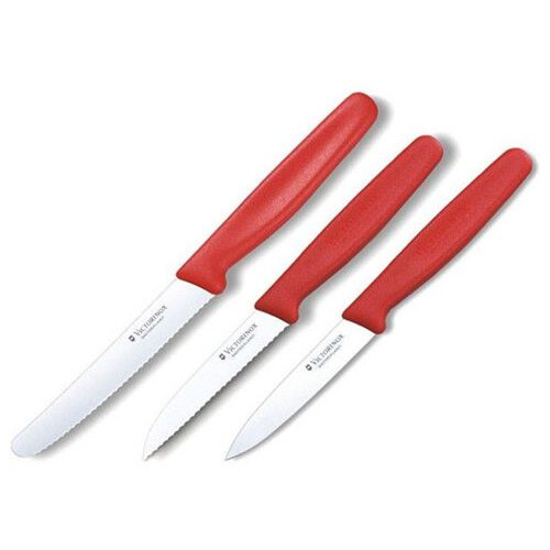 Набір кухонних овочевих ножів Victorinox Swiss Classic Paring Set 3 шт Червоний (6.7111.3) фото №2