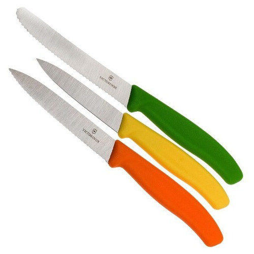 Набір кухонних овочевих ножів Victorinox Swiss Classic Paring Set 3 шт Різнокольорові (6.7116.31G) фото №2