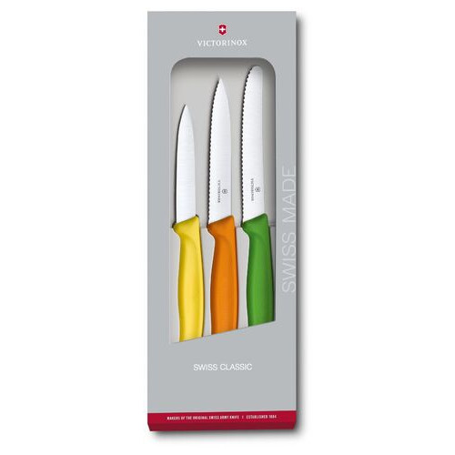 Набір кухонних овочевих ножів Victorinox Swiss Classic Paring Set 3 шт Різнокольорові (6.7116.31G) фото №1