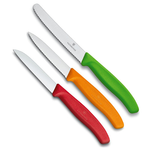 Набір кухонних овочевих ножів Victorinox Swiss Classic Paring Set 3 шт Різнокольорові (6.7116.32) фото №1