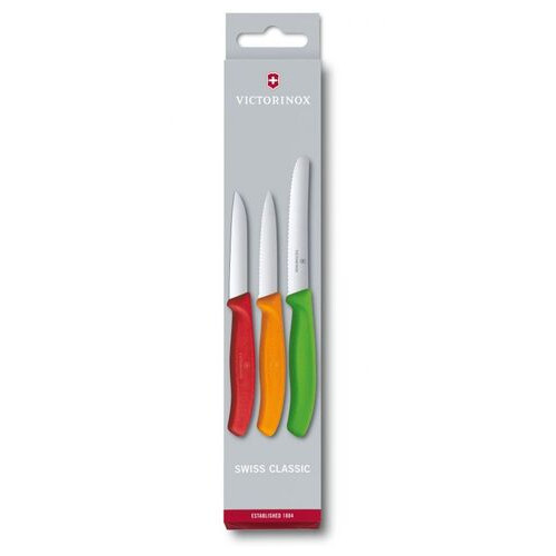 Набір кухонних овочевих ножів Victorinox Swiss Classic Paring Set 3 шт Різнокольорові (6.7116.32) фото №2