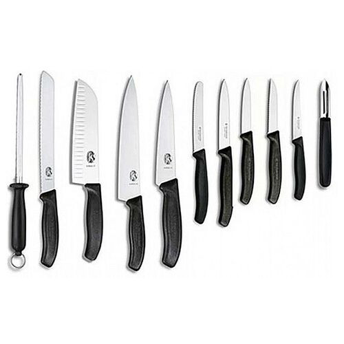 Набір кухонних ножів та підставки Victorinox Swiss Classic Cutlery Block 12 предметів Чорні (6.7153.11) фото №2