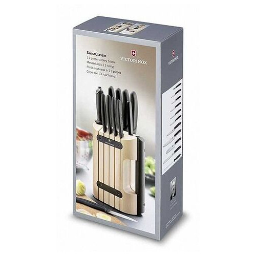 Набір кухонних ножів та підставки Victorinox Swiss Classic Cutlery Block 12 предметів Чорні (6.7153.11) фото №3