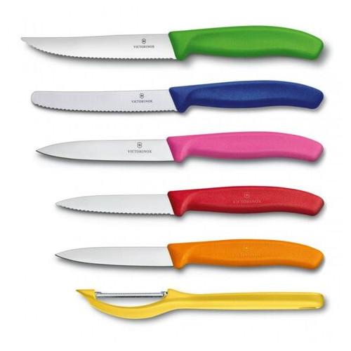 Набір кухонних ножів та підставки Victorinox Swiss Classic Utility Block 7 предметів Різнокольорові (6.7127.6L14) фото №2