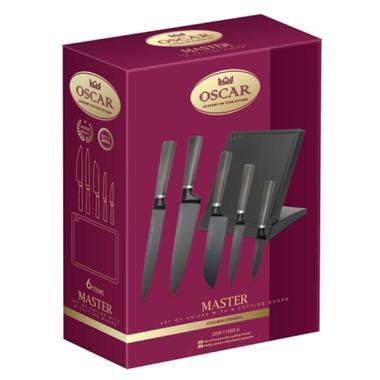 Набір ножів Oscar 5 ножів + обробна дошка (OSR-11002-6) фото №9