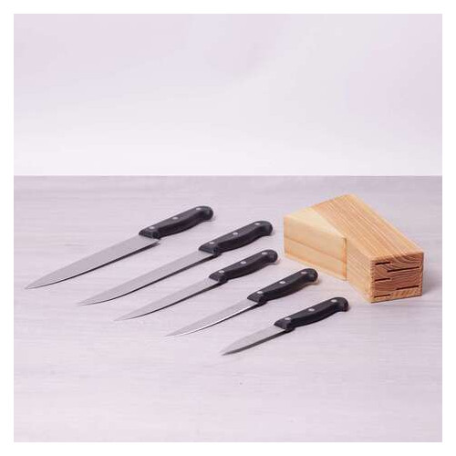 Набір ножів Kamille 6 предметів із нержавіючої сталі з бакелітовими ручками 5121 фото №4