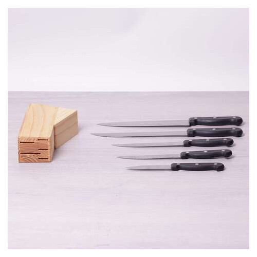 Набір ножів Kamille 6 предметів із нержавіючої сталі з бакелітовими ручками 5121 фото №6