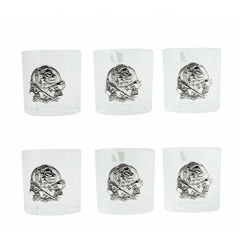 Сіт кришталевих склянок Boss Crystal БОКАЛИ ДИРЕКТОРСЬКІ, 6 келихів, срібло фото №2