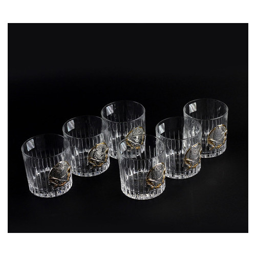 Сіт кришталевих склянок Boss Crystal БОКАЛИ ЛІДЕР, 6 келихів, срібло фото №9