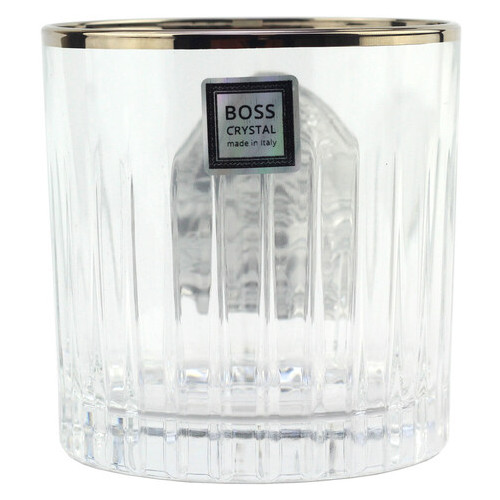Сет хрустальных стаканов с платиной Boss Crystal БОКАЛЫ ГЕНЕРАЛЬСКИЕ, 6 бокалов, серебро фото №5