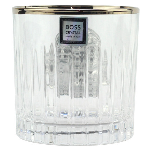 Сіт кришталевих склянок з платиною Boss Crystal БОКАЛИ ДИРЕКТОРСЬКІ, 6 келихів, срібло фото №5