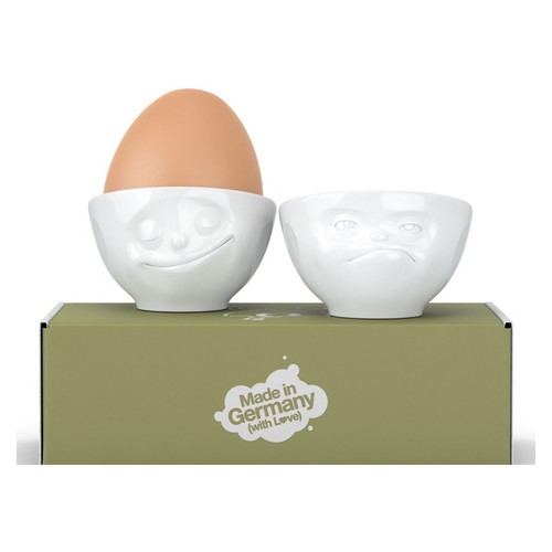 Набір з двох фарфорових підставок для яєць Tassen Щастя та Хмм фото №6