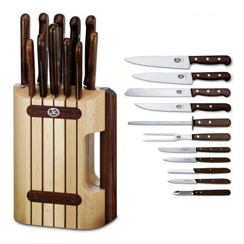 Кухонний набір Victorinox Rosewood Cutlery Block 12 предметів із дерев'яними ручками (5.1150.11) фото №5