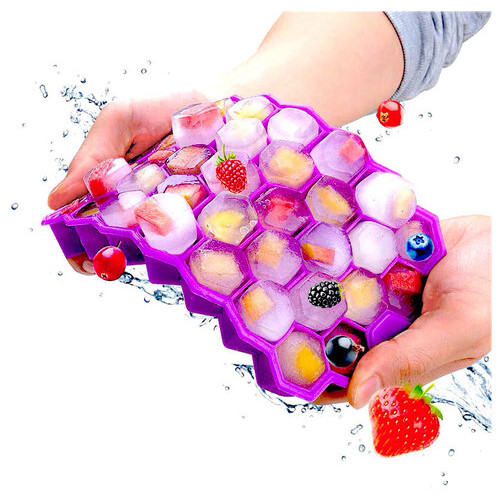 Силіконова форма для льоду CUMENSS Соти Purple фото №6