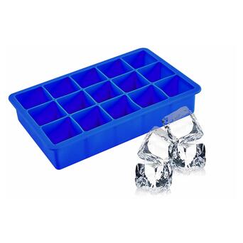 Силіконова форма для льда CUMENSS AI-807 Cube 15 Blue кубики фото №2