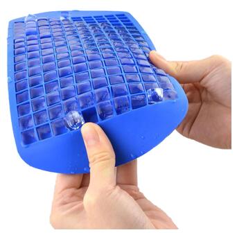 Силіконова форма для льоду CUMENSS B-1010 Blue 160 осередків кубики фото №7