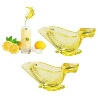 Соковижималка ручна Birdie Juicer сквізер прес для часточок лимона лайма часточки цитрусових bird lemon squeezer 12*35*51 (см) жовта фото №2