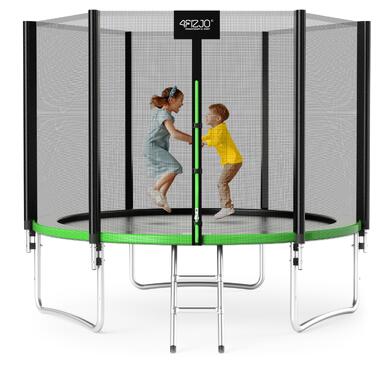 Батут с наружной сеткой 4FIZJO Classic 10FT 312 см Black/Green (P-5907739314130)  фото №1