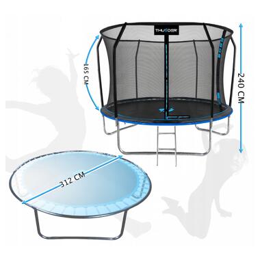 Батут с внутренней сеткой THUNDER Inside Elite 10FT 312 см Black/Blue  фото №10