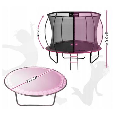 Батут с внутренней сеткой THUNDER Inside Ultra 10FT 312 см Black/Pink  фото №12