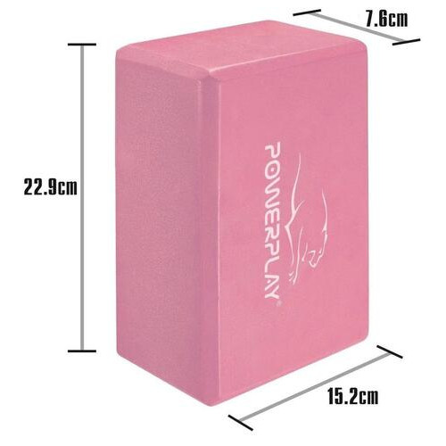 Блок для йоги 2шт. (пара) PowerPlay 4006 Yoga Brick EVA Рожеві фото №3