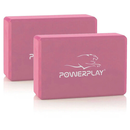 Блок для йоги 2шт. (пара) PowerPlay 4006 Yoga Brick EVA Рожеві фото №1