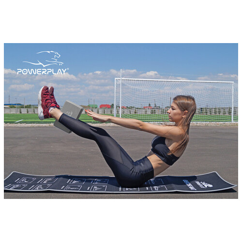 Блок для йоги 2шт. (пара) PowerPlay 4006 Yoga Brick EVA Сірі фото №8
