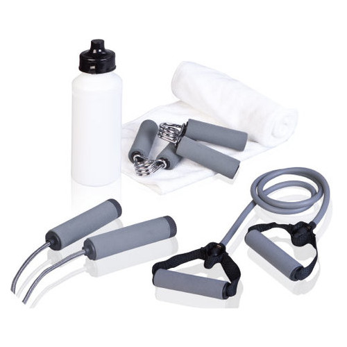 Набір для тренувань LiveUp Training Set (2 ручні еспандери, скакалка, еспандер з ручками, пляшка, рушник) (LS3513) фото №1