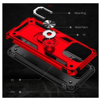 Протиударний чохол Cosmic Robot Ring Xiaomi Xiaomi Redmi 10C Red (RobotXR10CRed) фото №6