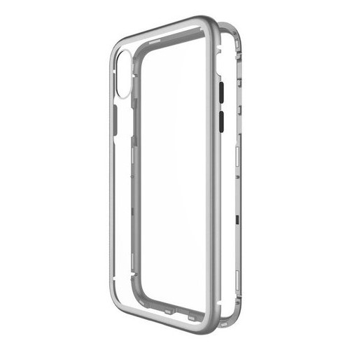 Скляний чохол WK Design Magnets сріблястий для iPhone XR фото №1