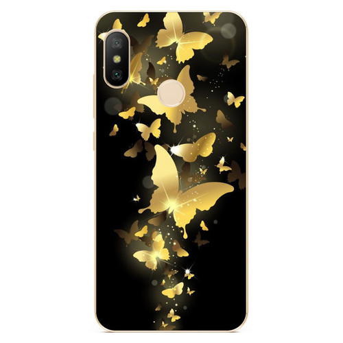 Силіконовий бампер Coverphone Huawei P Smart 2019 з малюнком Золоті метелики фото №1