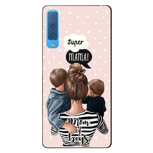 Силіконовий бампер Coverphone Samsung A7 2018 Galaxy A750 з малюнком Mom of boys фото №1