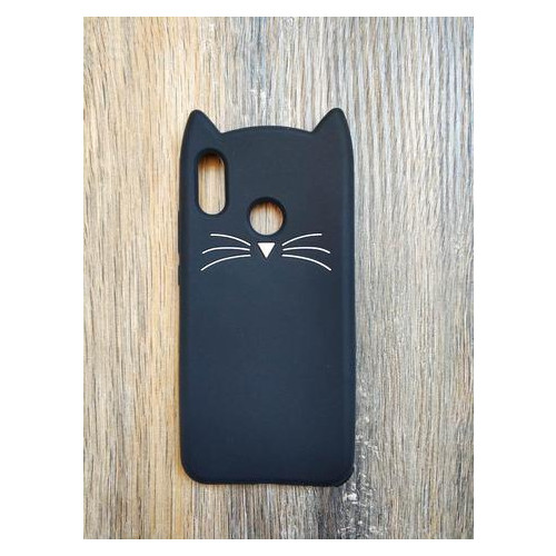 Силіконовий чохол 3D Coverphone Huawei P20 Lite Вусатий кіт чорний фото №1