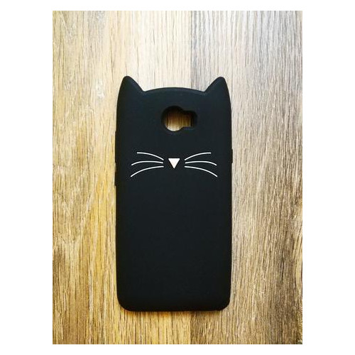 Силіконовий чохол 3D Coverphone Huawei Y5ii Y5 ll Вусатий кіт чорний фото №1
