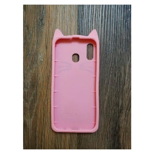 Силіконовий чохол 3D Coverphone Samsung A20 2019 Galaxy A205f Вусатий рожевий кіт фото №2