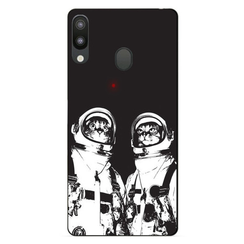 Бампер силіконовий Coverphone Samsung M20 2019 Galaxy M205f з малюнком Коти астронавти фото №1