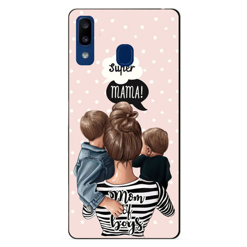Силіконовий чохол Coverphone Samsung A20 2019 Galaxy A205f з малюнком Mom of boys фото №1