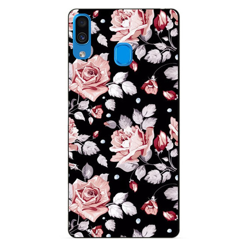 Чохол силіконовий Coverphone Samsung A30 2019 Galaxy A305f з малюнком Троянди на чорному тлі фото №1