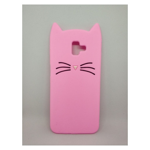 Силіконовий чохол Coverphone 3D Samsung J6 Plus Galaxy J610 Вусатий рожевий кіт фото №1