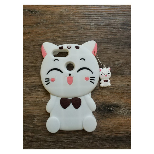 Об'ємний чохол Coverphone 3D Huawei P Smart Кішечка біла фото №1