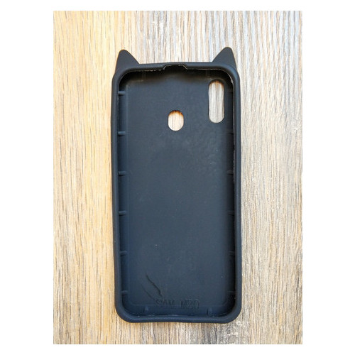 Об'ємний 3d силіконовий чохол Coverphone Samsung M20 Вусатий чорний кіт фото №2