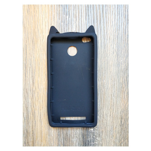 Об'ємний 3d силіконовий чохол Coverphone Xiaomi Redmi 3s Вусатий чорний кіт фото №2