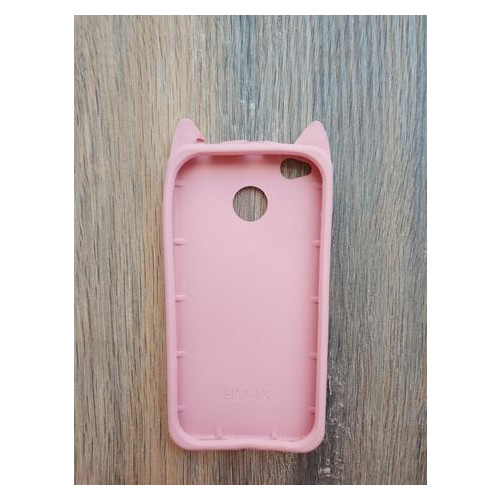 Об'ємний 3d силіконовий чохол Coverphone Xiaomi Redmi 4x Вусатий рожевий кіт фото №2