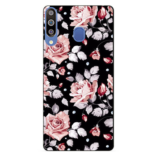 Чохол силіконовий Coverphone Samsung A20s 2019 Galaxy A207f Троянди на чорному тлі фото №1