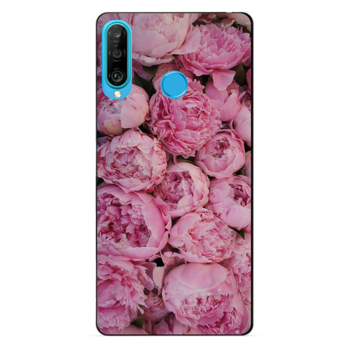 Силіконовий бампер Coverphone Huawei P30 Lite Рожеві Півонії фото №1