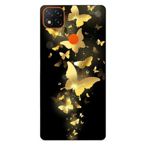 Силіконовий бампер чохол Coverphone Xiaomi Redmi 9c Золоті метелики фото №1