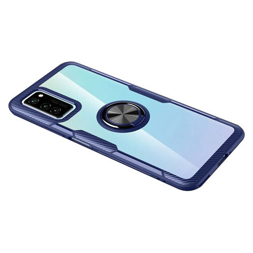 TPU PC чохол Deen CrystalRing for Magnet (opp) Samsung Galaxy Note 20 Безбарвний / Синій фото №1