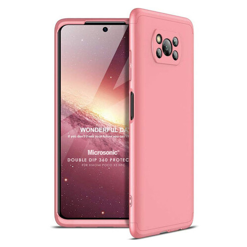 Пластиковая накладка GKK LikGus 360 градусов (opp) Xiaomi Poco X3 NFC / Poco X3 Pro Розовый / Rose Gold фото №1