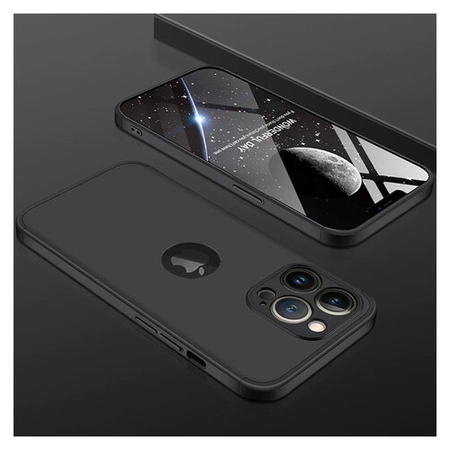 Пластикова накладка GKK LikGus 360 градусів (opp) Apple iPhone 13 Pro (6.1) Чорний фото №2